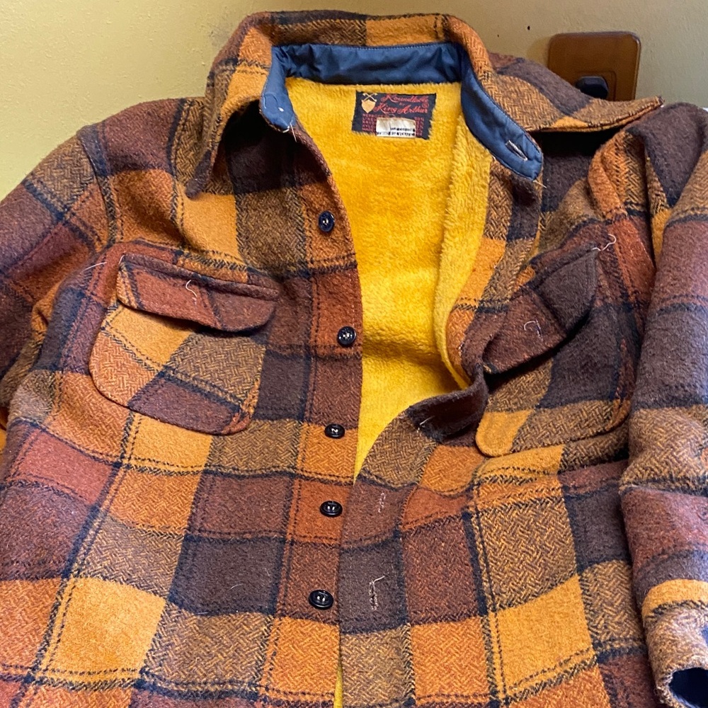 Round table Plaid Performance Jacket  by King Arthur- Brown and Orange
